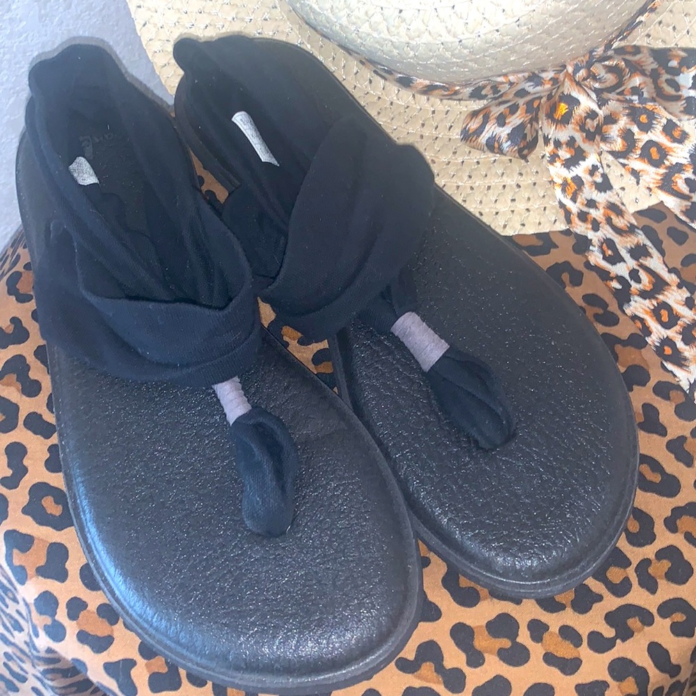 SANUK😎Sling 2 Yoga Mat Black SANDALS Women’s Size 10🖤 - Picture 4 of 9